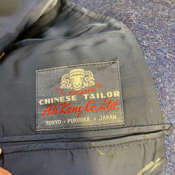 Vintage Ali Kong Custom Tailored Military Blazer in Blue Wool 4 Pockets Unisex - Picture 14 of 16